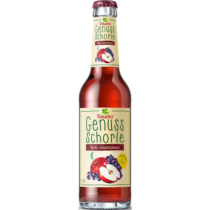 Teinacher Genuss-Schorle Apfel-Johannisbeer 12x 0,33 Liter (MEHRWEG)