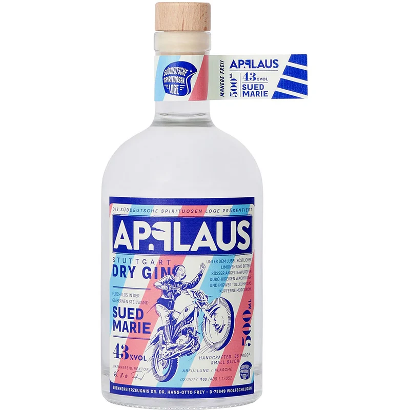 Applaus Suedmarie Stuttgart Dry Gin 43% 0,5 Liter