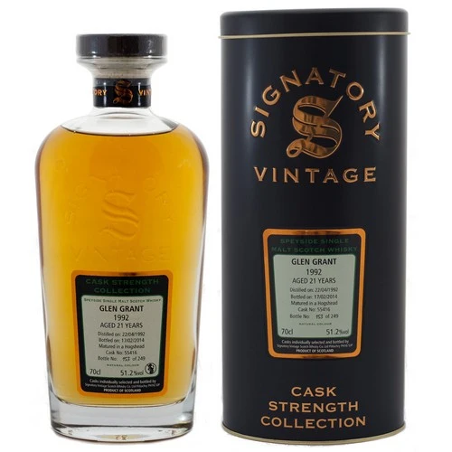 Glen Grant 21 Year Old 1992 Signatory