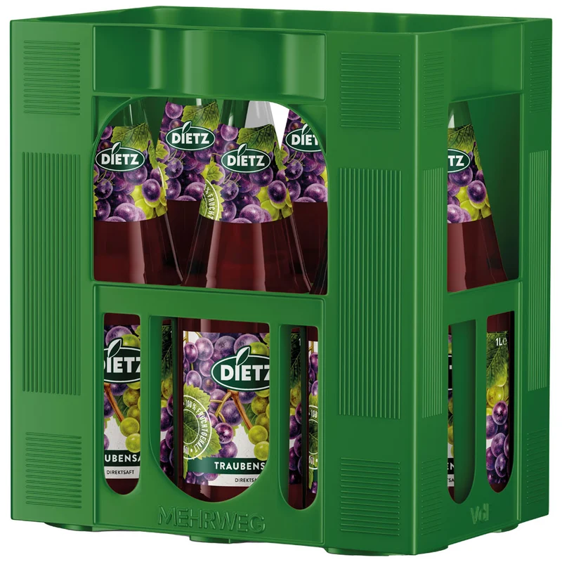 Dietz Traubensaft Rot 6x 1 Liter (MEHRWEG)