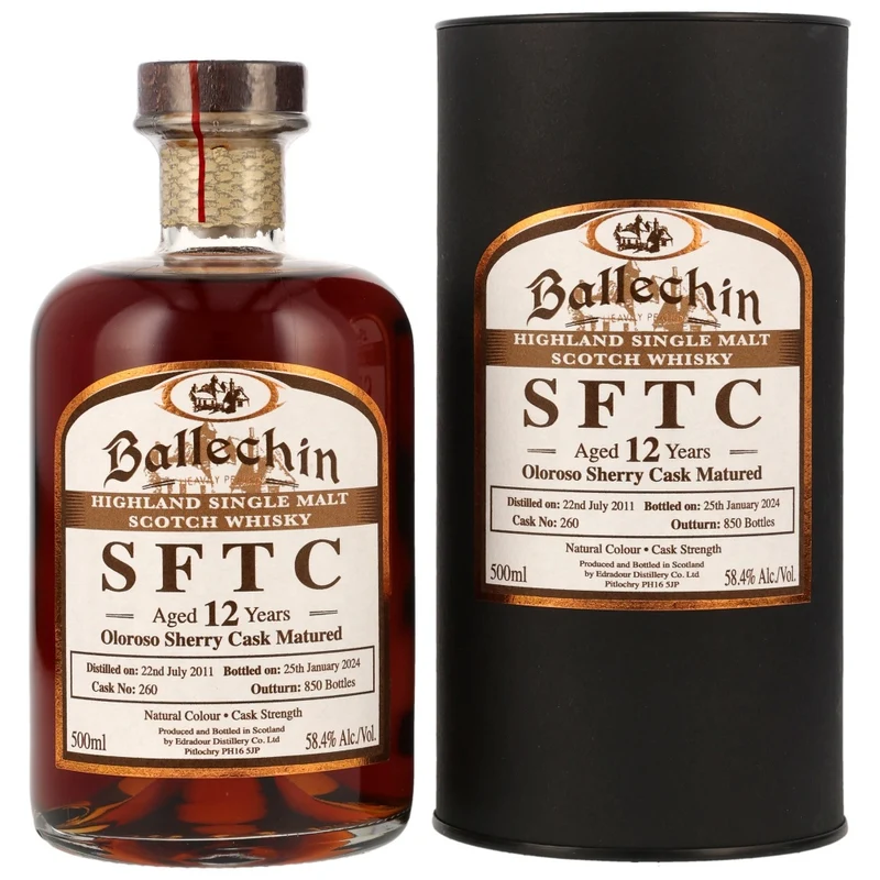Ballechin 12 Jahre Oloroso Sherry Cask #260 58,4% 0,5l