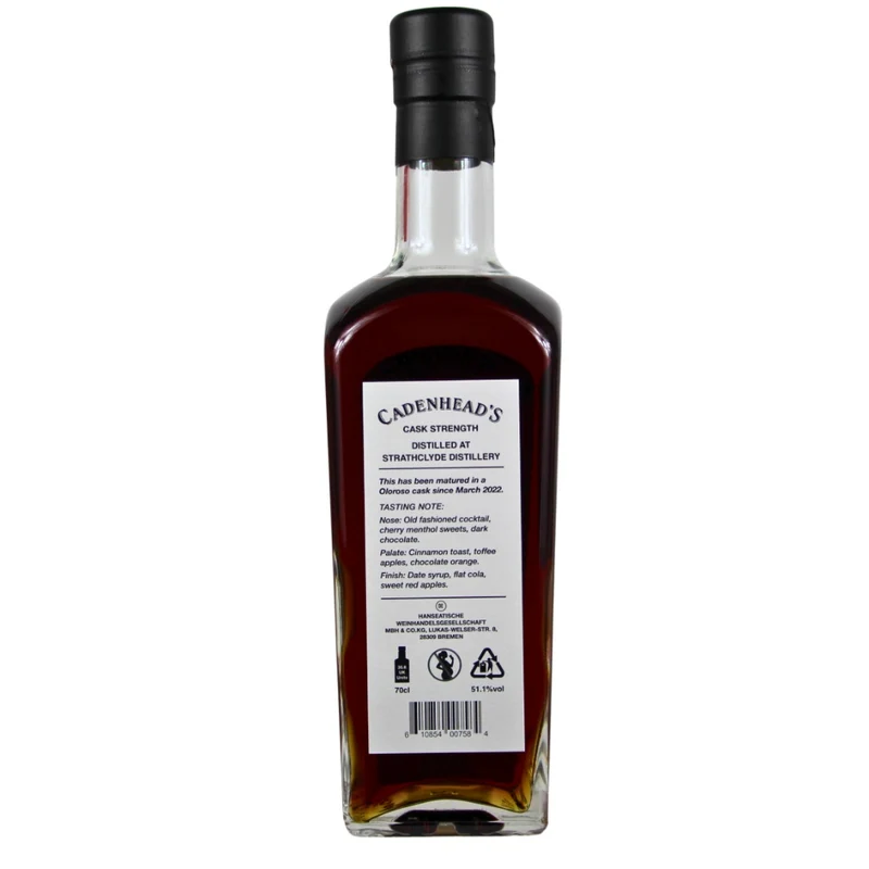 Strathclyde 34 Jahre Single Grain Authentic Collection Cadenhead's 51,1% 0,7l