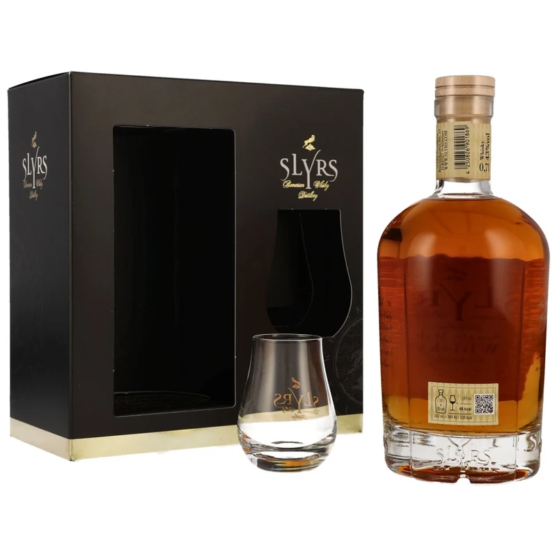 Slyrs Classic Single Malt Whisky Geschenkset 43% 0,7l, Flasche und Nosingglas