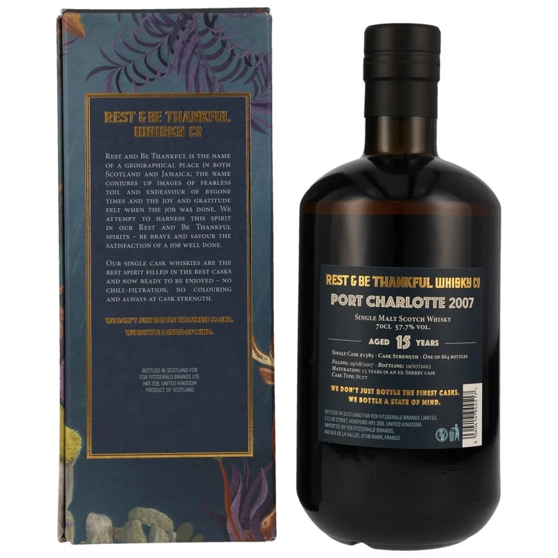 Port Charlotte 15 Jahre Rest & Be Thankful #1585 57,7% 0,7l