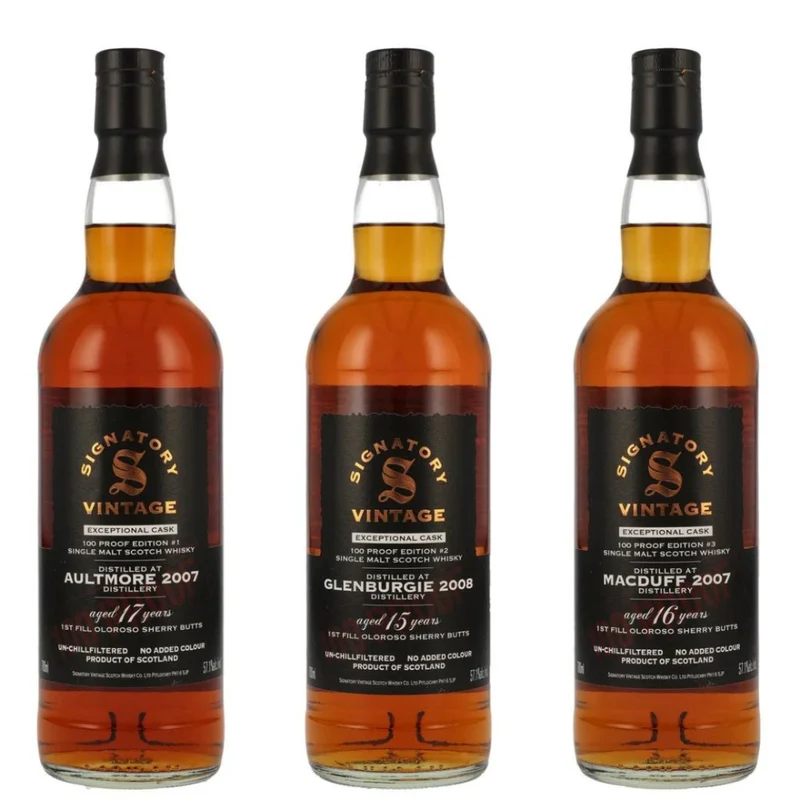 Signatory Vintage 100 Proof Exceptional Cask Set #1-3 57,1% 3x0,7l
