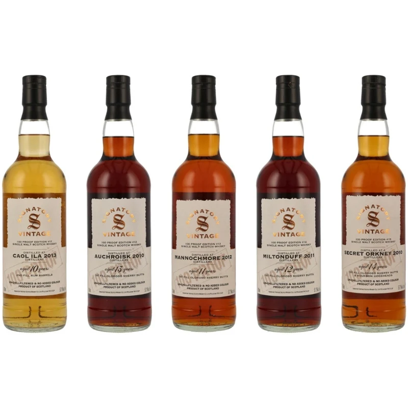 Signatory Vintage 100 Proof Edition Set #11-15 57,1% 5x0,7l