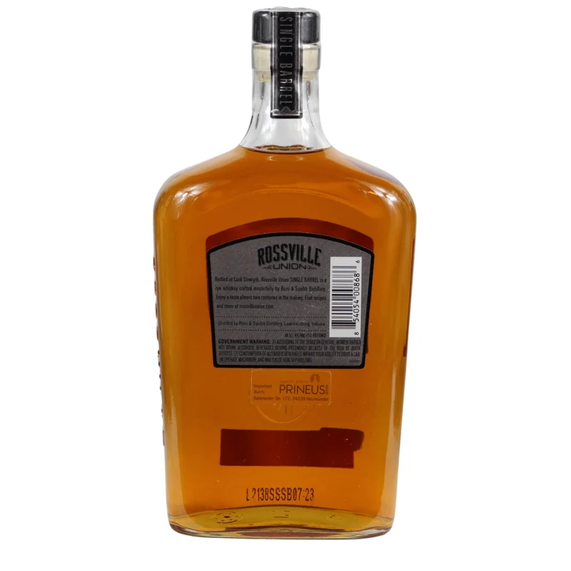 Rossville Single Barrel Straight Rye Whiskey 56,6% 0,75l