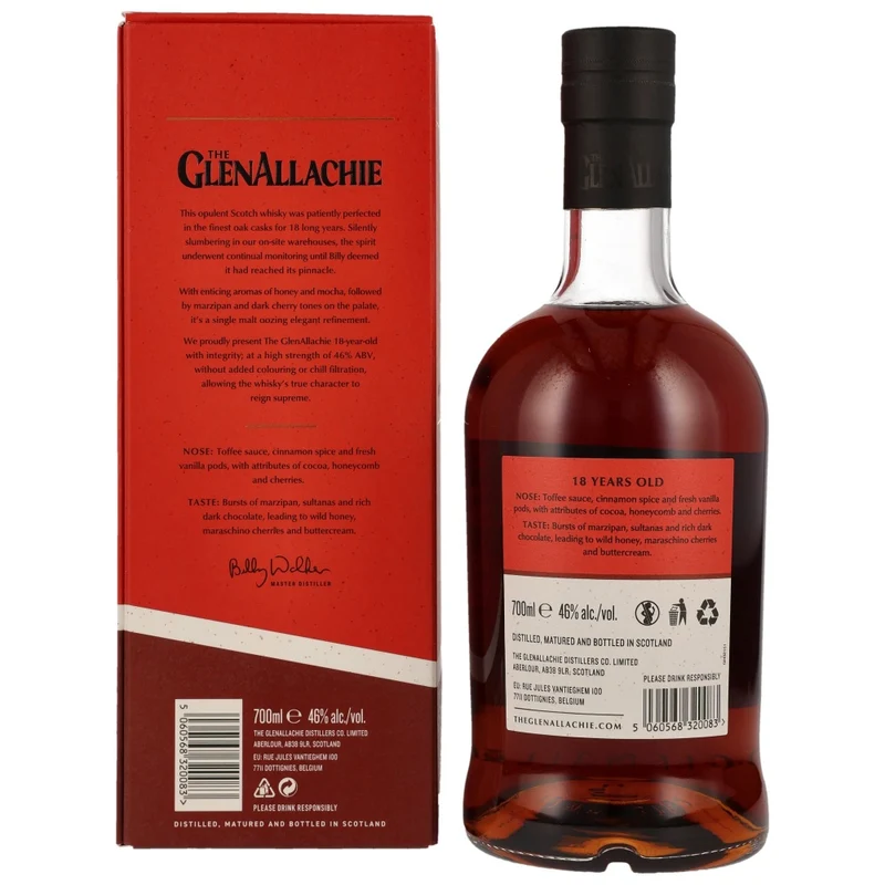 Glenallachie 18 Jahre Neues Design 46% 0,7l
