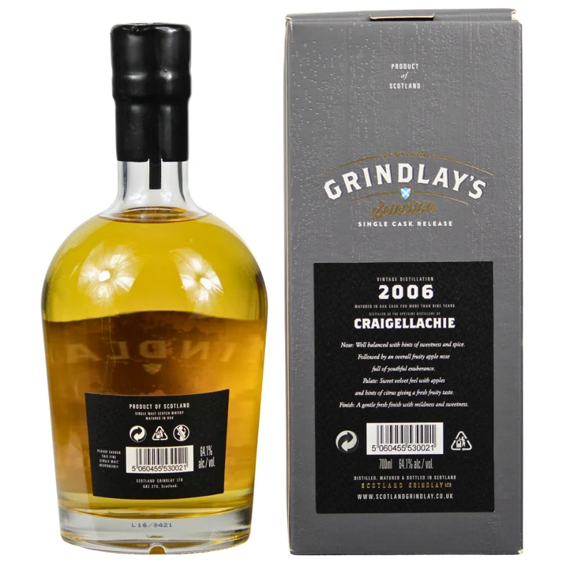 Craigellachie 2006/2016 Grindlay's Selection Single Cask 64,1% 0,7l