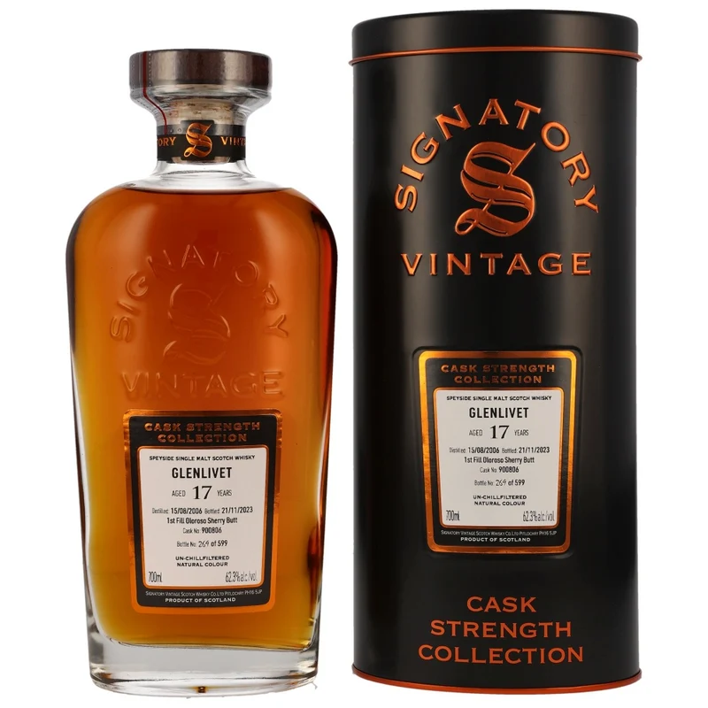 Glenlivet 17 Jahre 2006/2023 Oloroso Sherry Butt #900806 SV 62,3% 0,7l