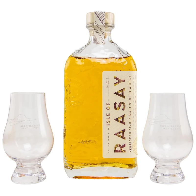 Isle of Raasay Geschenkset mit 2 Glencairn Gläsern 46,4% 0,7l