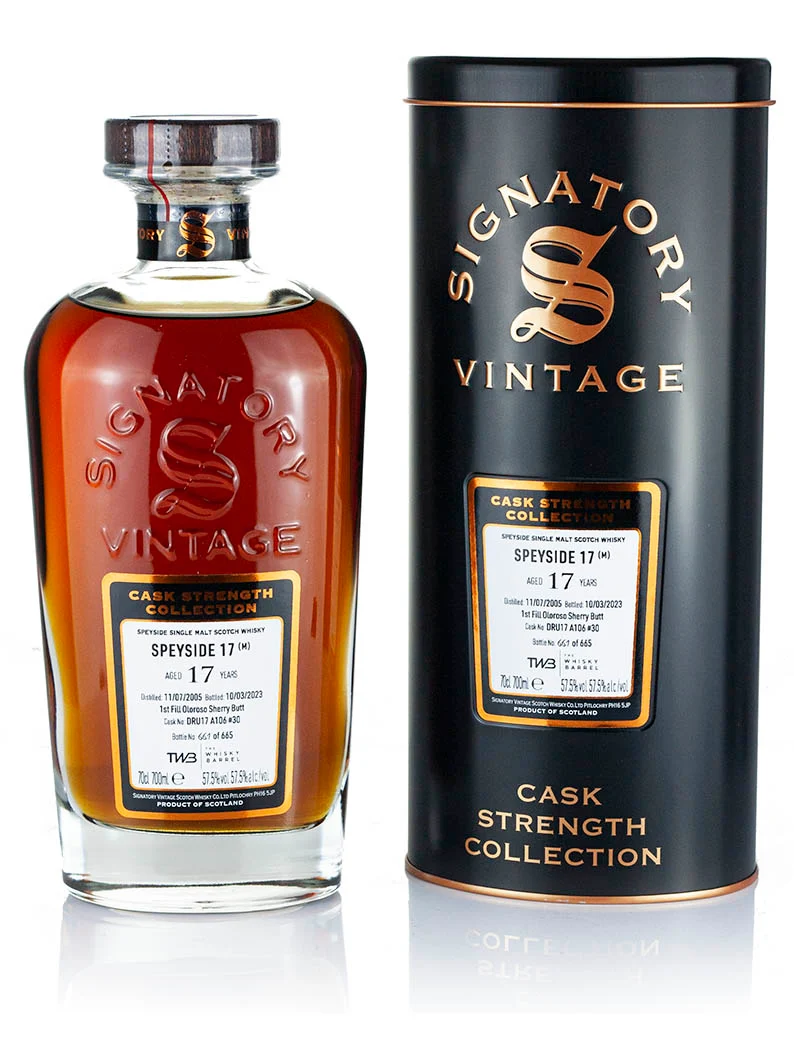 Mystery Malt (Speyside M) 17 Year Old 2005 Signatory Cask Strength for TWB