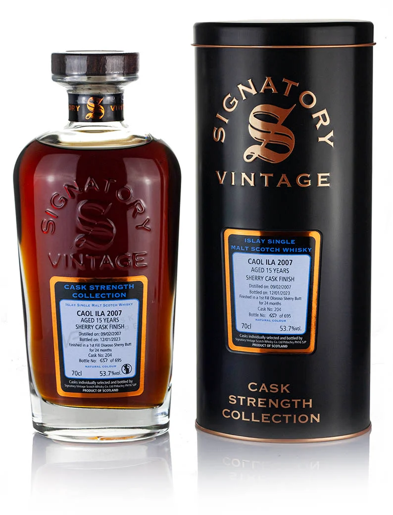 Caol Ila 15 Year Old 2007 Signatory Cask Strength