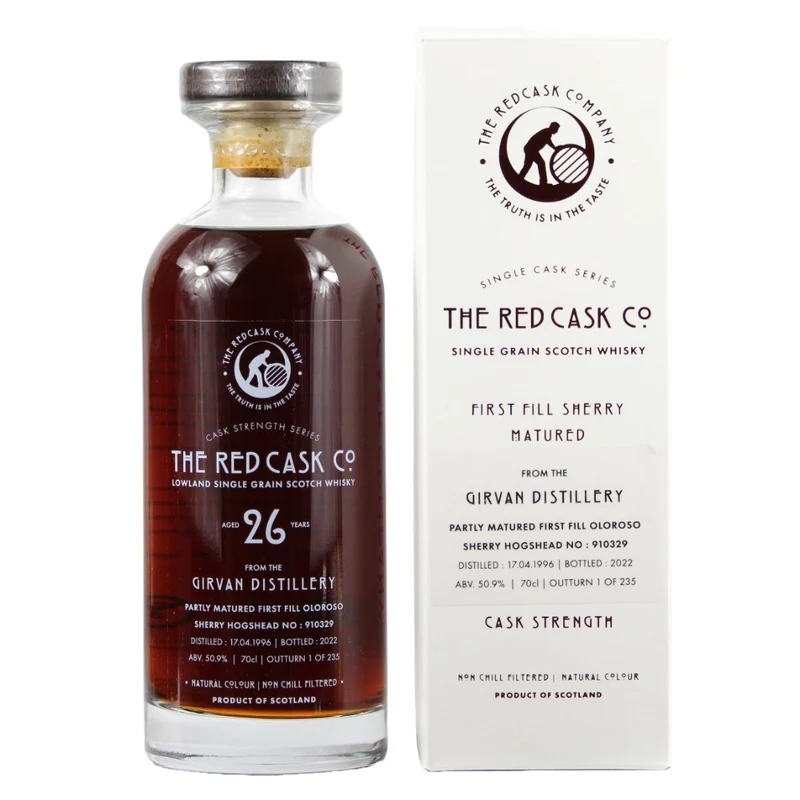 Girvan 26 Jahre Single Grain The Red Cask Co. Cask #910329 50,9% 0,7l