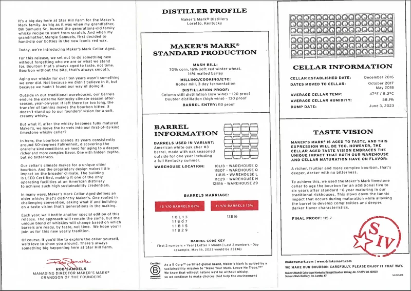 Maker's Mark Cellar Aged 2023 Limited Edition 57,85% 0,7l