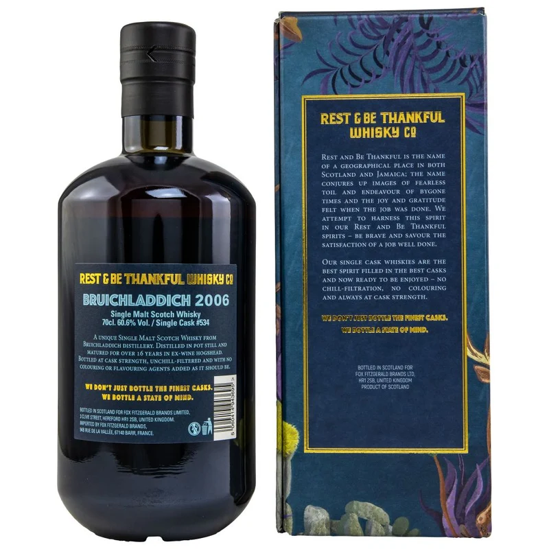 Bruichladdich 16 Jahre Rest & Be Thankful Wine Hogshead #534 60,6% 0,7l