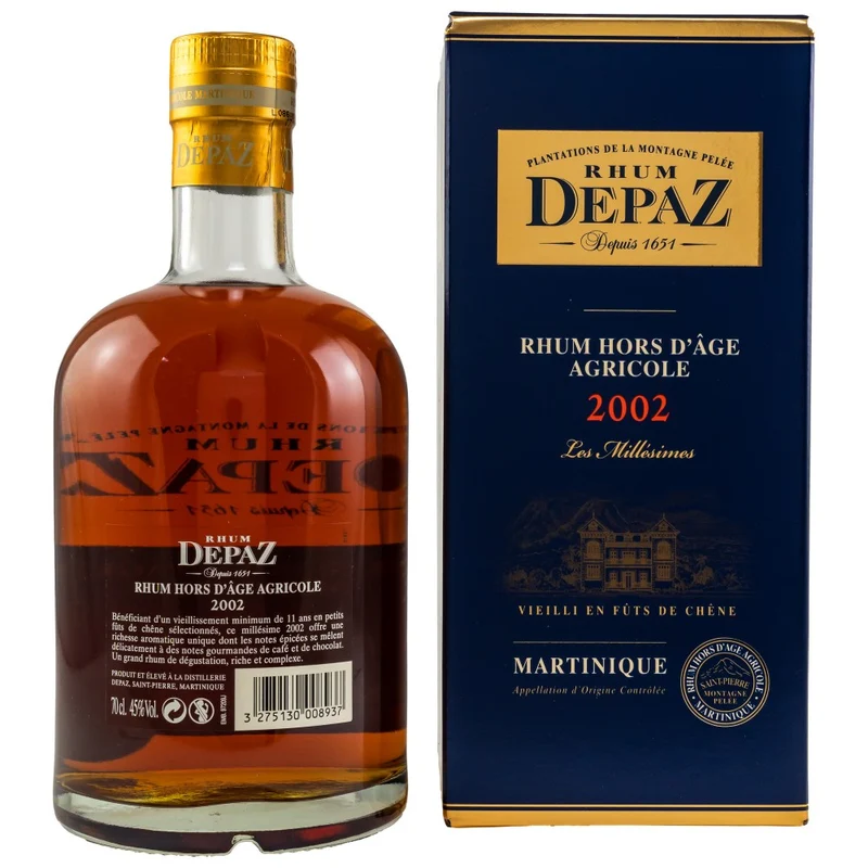 Rhum Depaz Millesimes 2002 Hors D'age Agricole Martinique 45% 0,7l