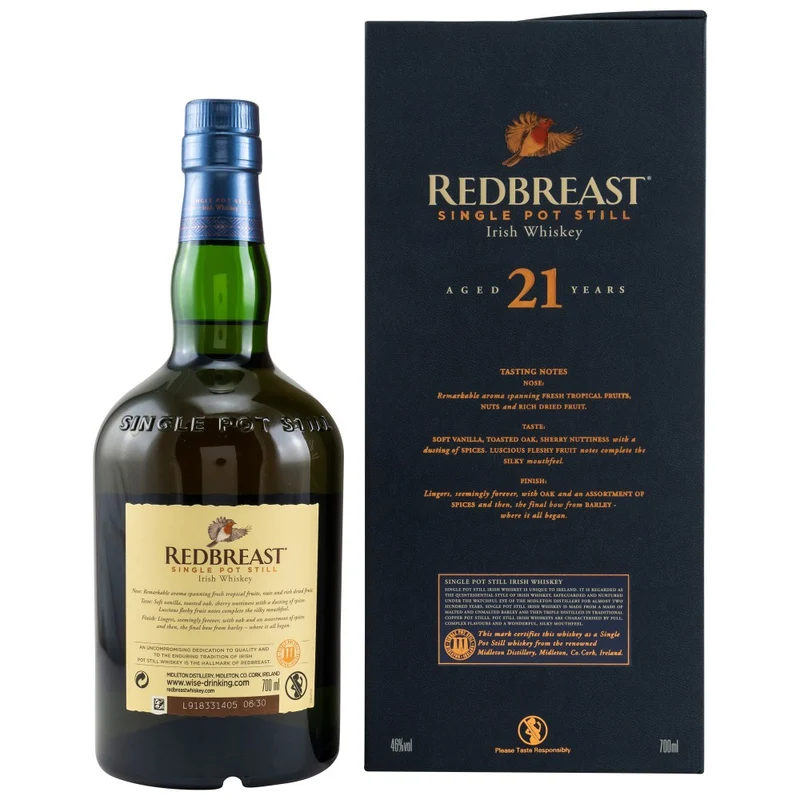 Redbreast 21 Jahre Single Pot Still Whiskey 46% 0,7l