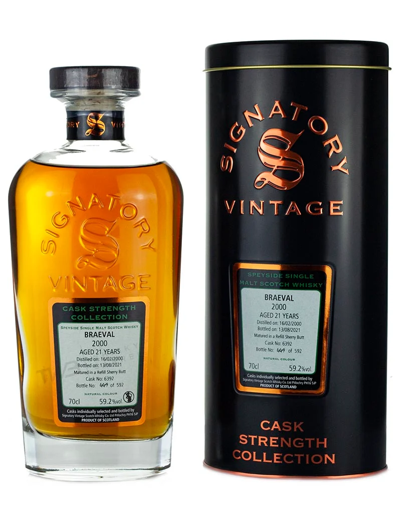 Braeval (Braes of Glenlivet) 21 Year Old 2000 Signatory Cask Strength