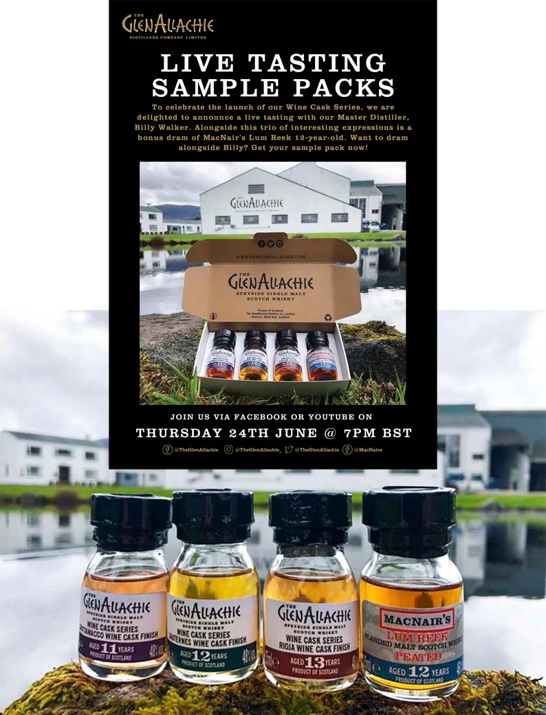 Glenallachie Wine Cask Tasting Kit Billy Walker Facebook Live 24th June 2021