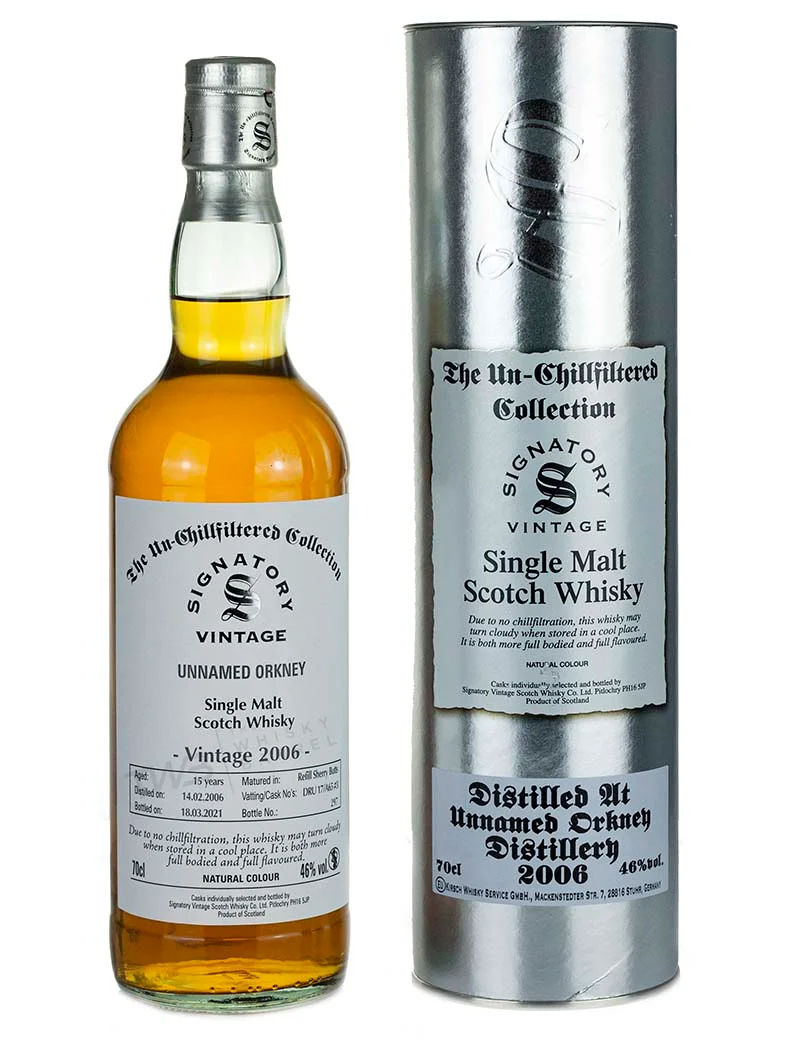 Mystery Malt Unnamed Orkney 15 Year Old 2006 Signatory Un-Chillfiltered