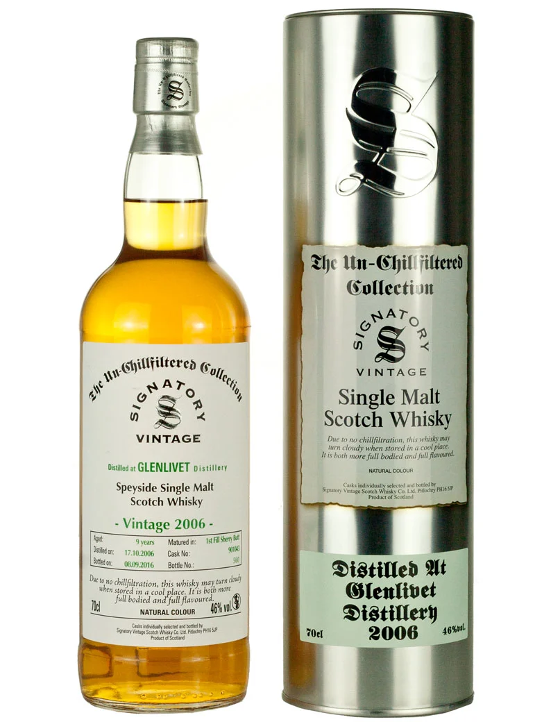 Glenlivet 9 Year Old 2006 Signatory Un-Chillfiltered