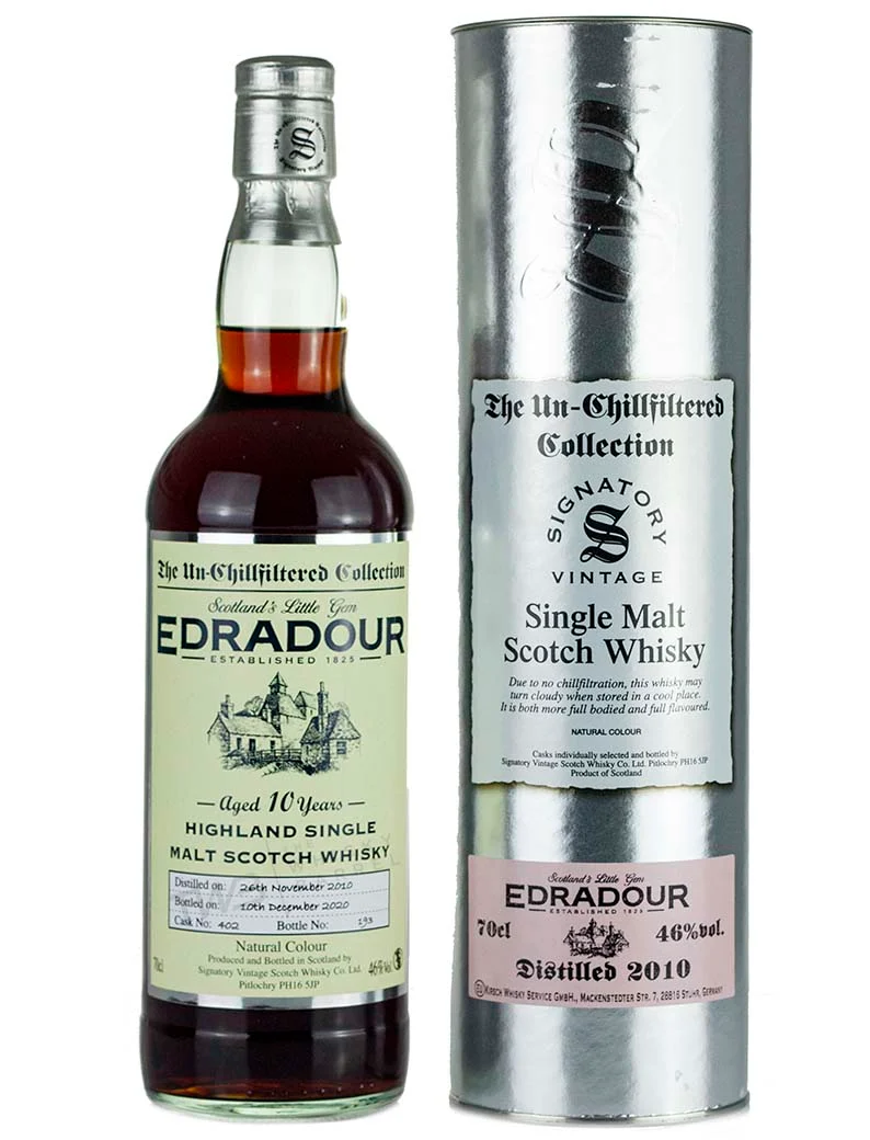 Edradour 10 Year Old 2010 Signatory Un-Chillfiltered