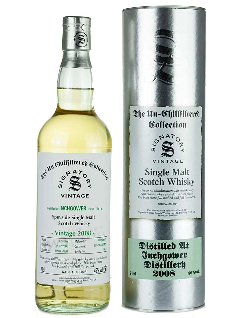 Inchgower 12 Year Old 2008 Signatory Un-Chillfiltered
