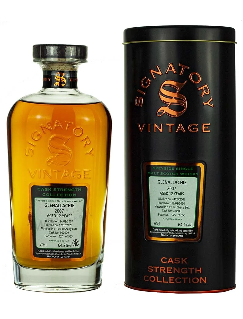 Glenallachie 12 Year Old 2007 Signatory Cask Strength