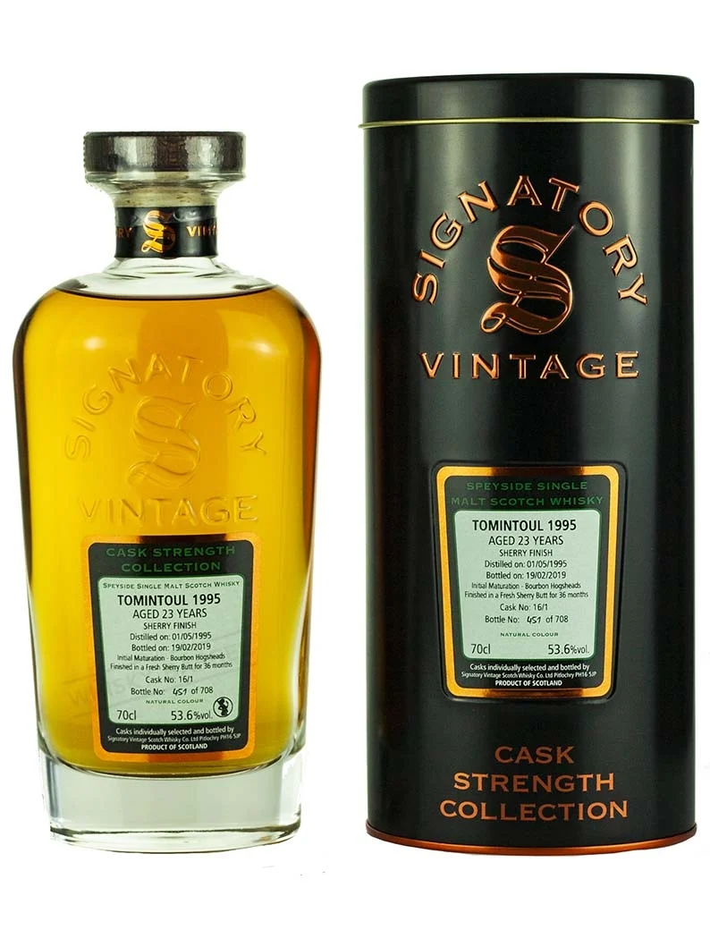 Tomintoul 23 Year Old 1995 Signatory Cask Strength
