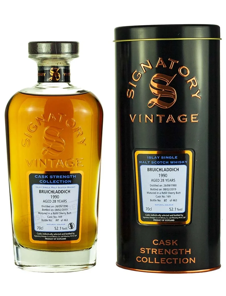 Bruichladdich 28 Year Old 1990 Signatory Cask Strength