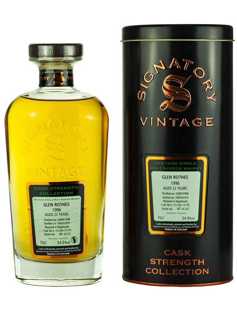 Glenrothes 22 Year Old 1996 Signatory Cask Strength