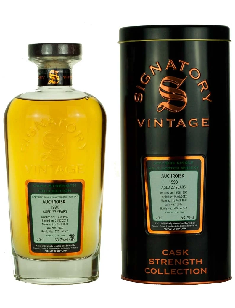 Auchroisk 27 Year Old 1990 Signatory Cask Strength