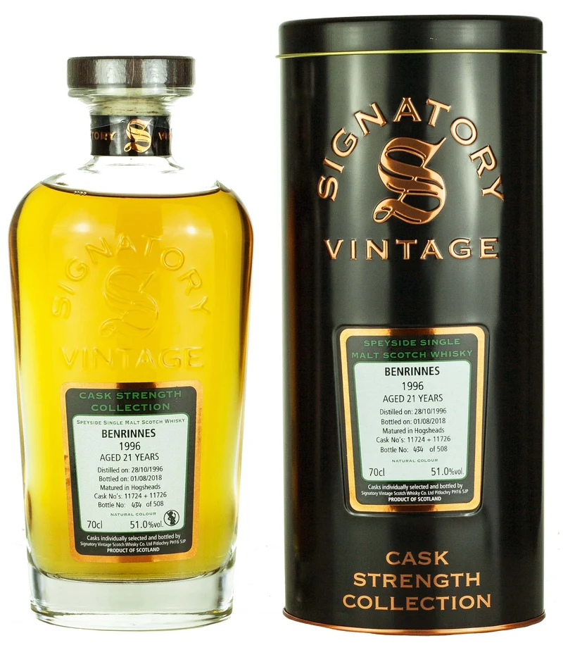 Benrinnes 21 Year Old 1996 Signatory Cask Strength