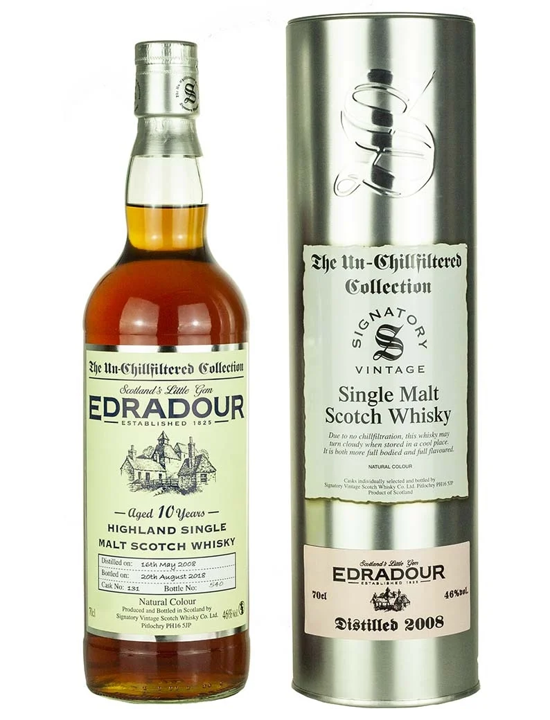 Edradour 10 Year Old 2008 Signatory Un-Chillfiltered