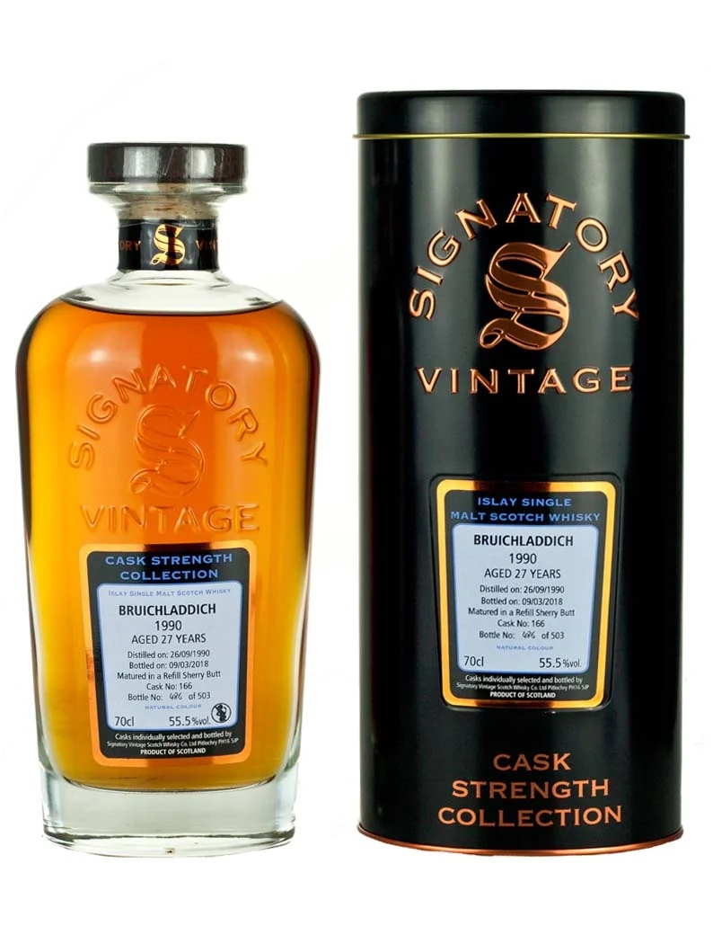 Bruichladdich 27 Year Old 1990 Signatory Cask Strength