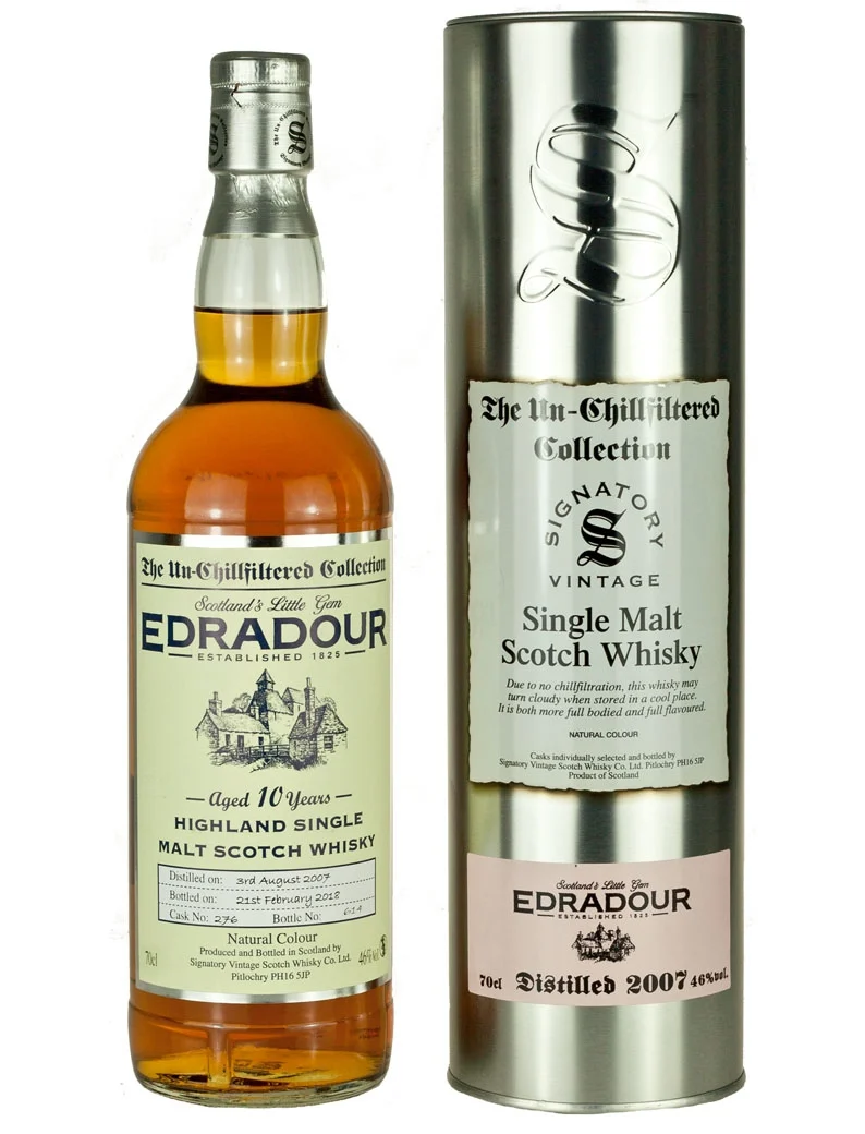 Edradour 10 Year Old 2007 Signatory Un-Chillfiltered