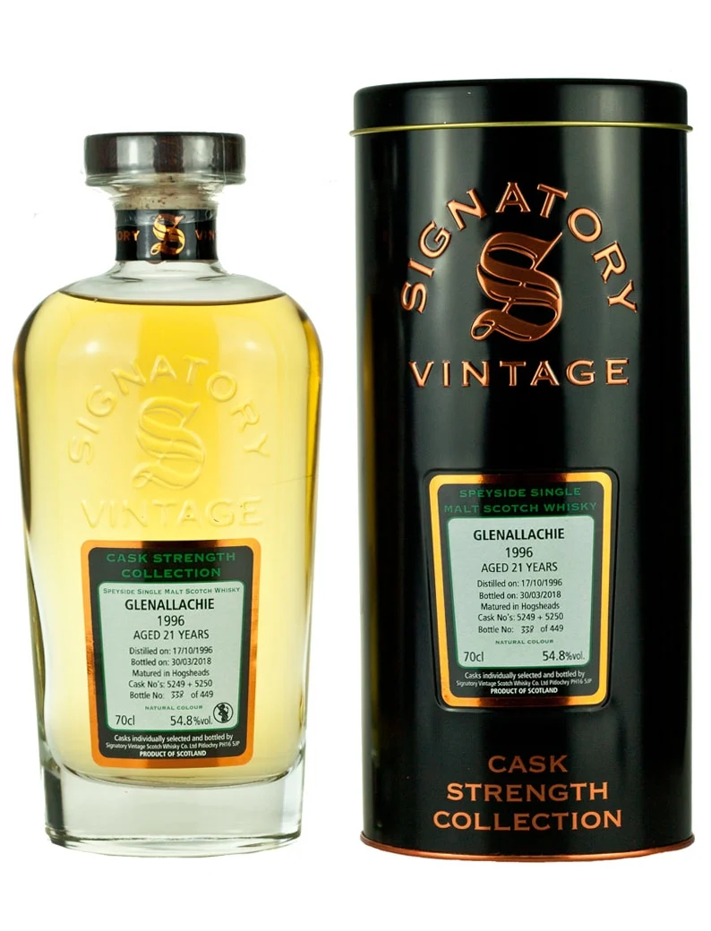 Glenallachie 21 Year Old 1996 Signatory Cask Strength
