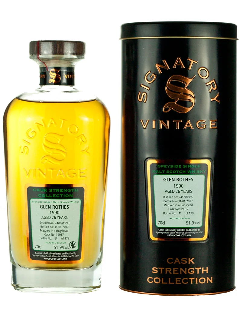 Glenrothes 26 Year Old 1990 Signatory Cask Strengh