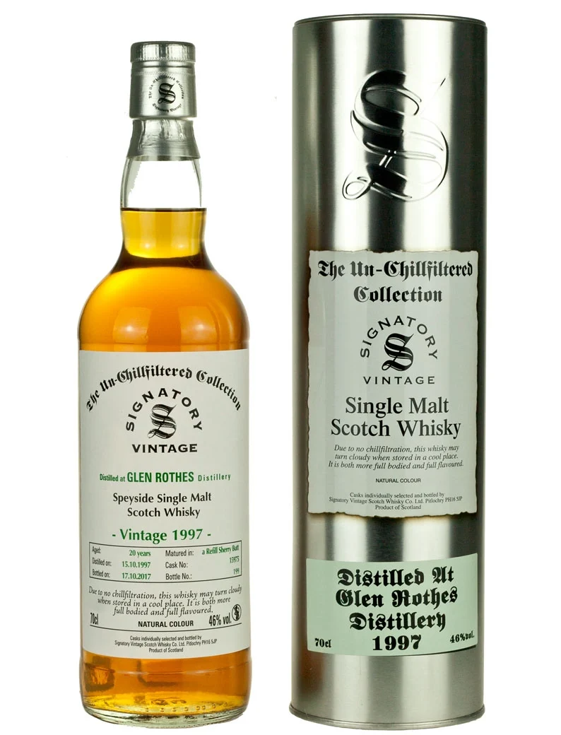 Glenrothes 20 Year Old 1997 Signatory Un-Chillfiltered